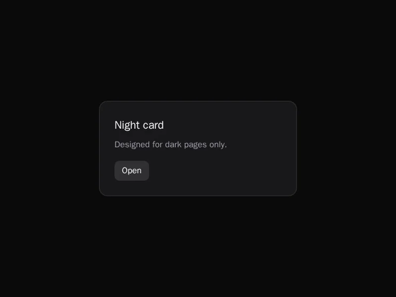 Rec Test Night Card